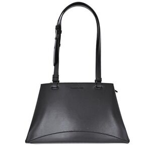 Charles & Keith Black Double Handle Trapeze Tote Shoulder Bag